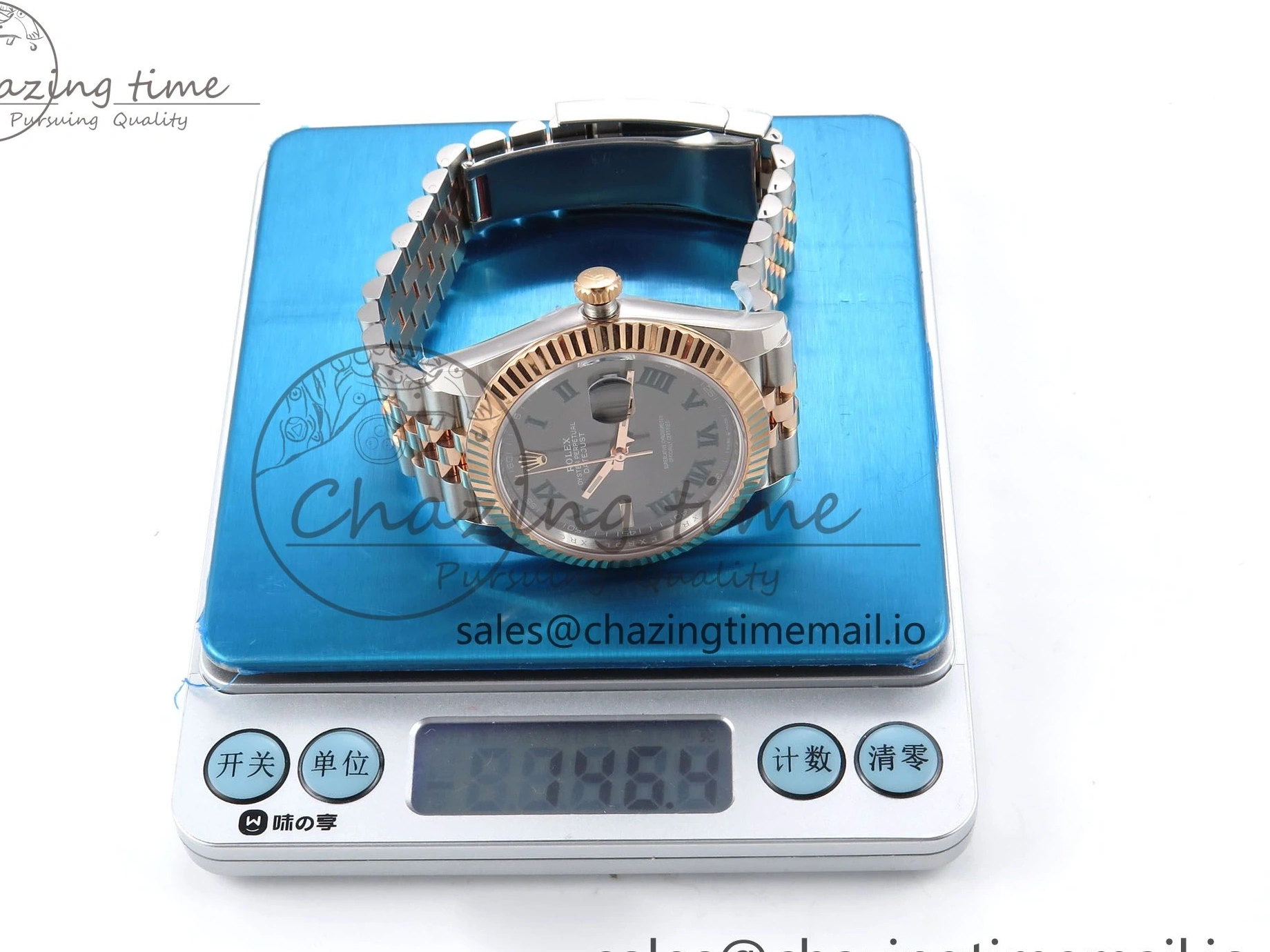 0122 DateJust 41 126331 ARF 1:1 Best Edition 904L Steel Gray Dial Green Roman Marker on SS RG Jubilee Bracelet SH3235（Gain Weight） FastDry 1103